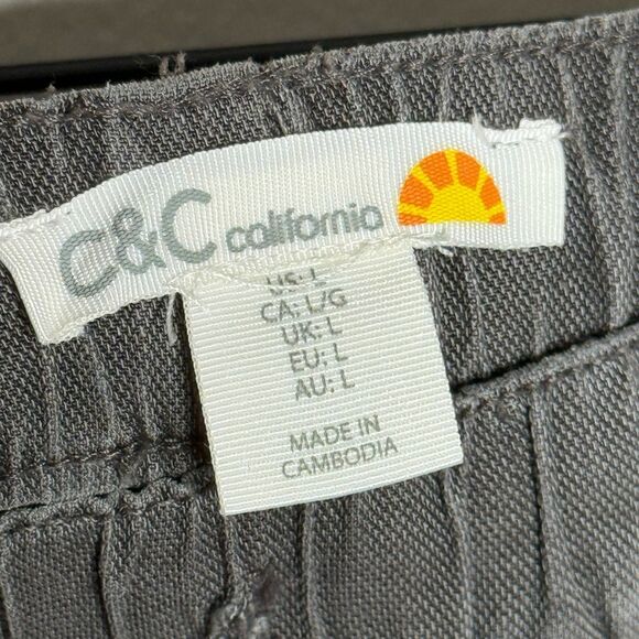 C&C California Womens Linen Blend Shorts Large Brown Gray Coastal Summer Boho - Picture 3 of 7